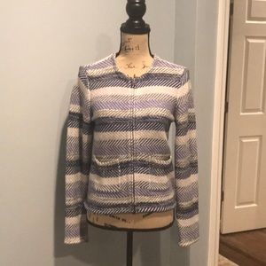 Join Blue striped zip cotton sweater